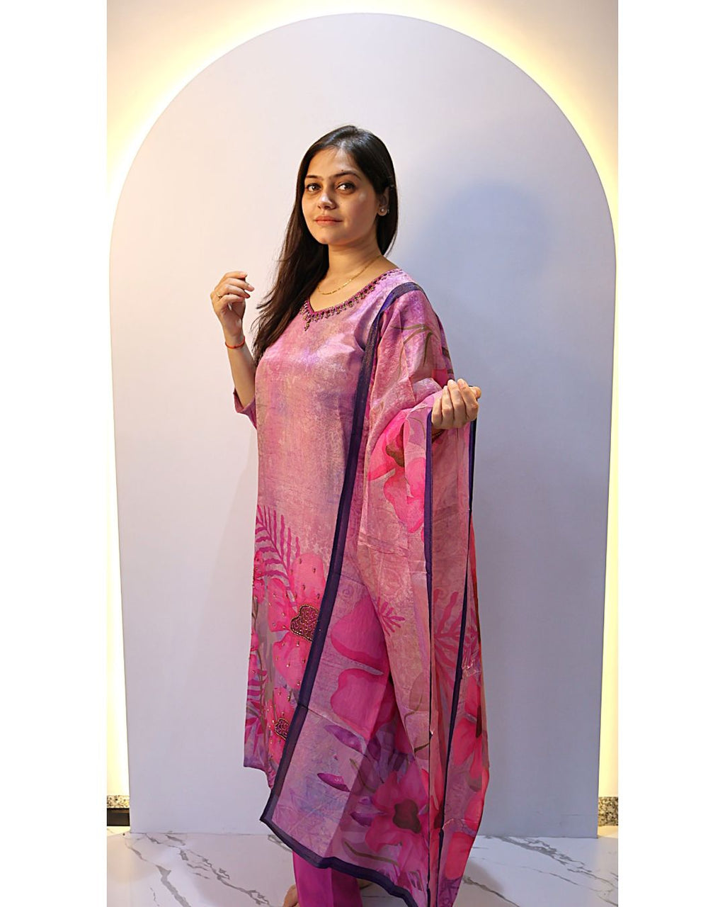 Pink purple 3 Piece Dress