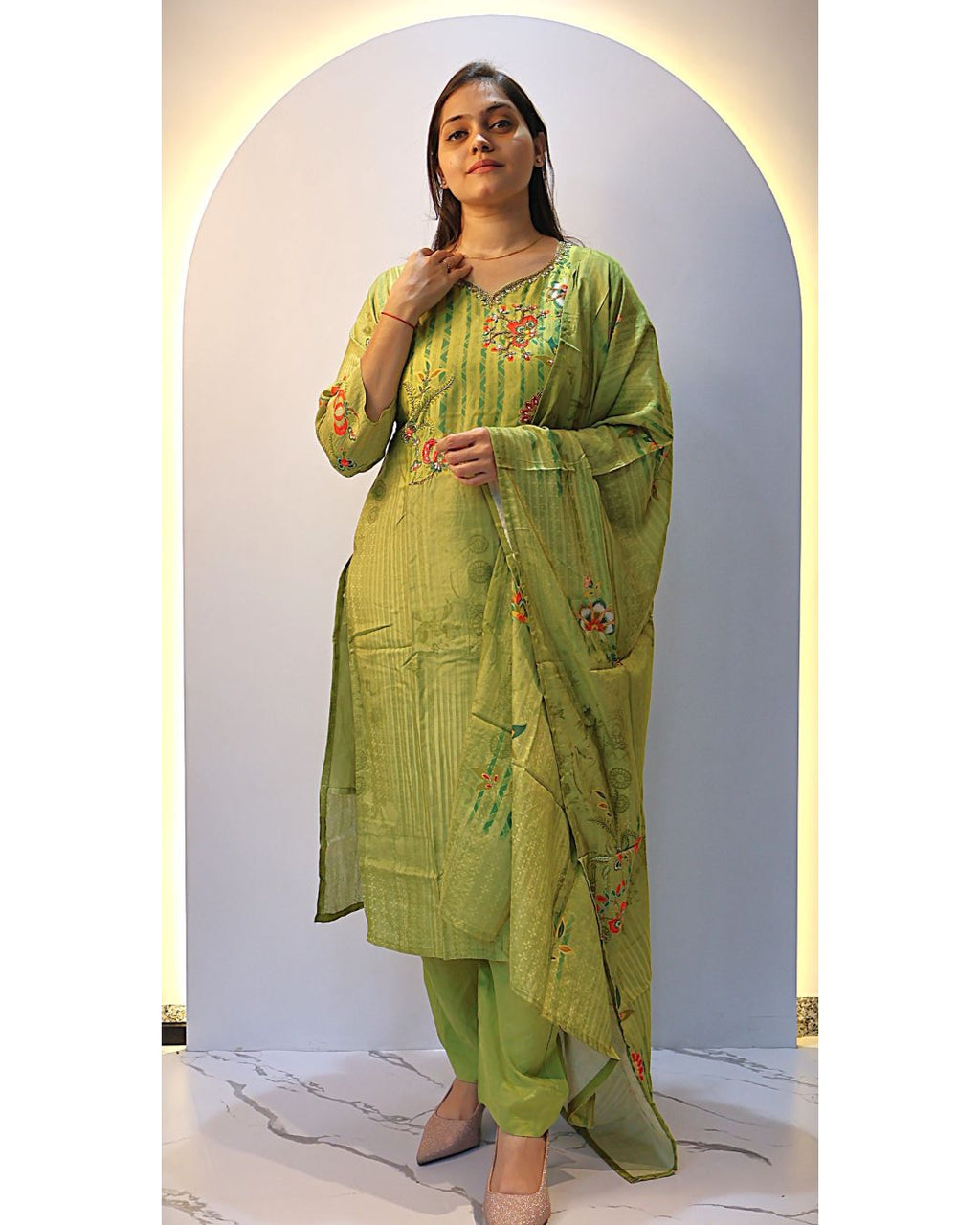 Green 3 Piece Dress