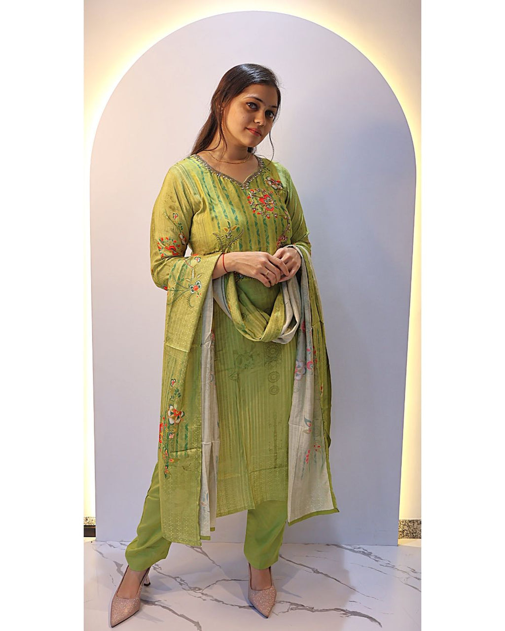 Green 3 Piece Dress