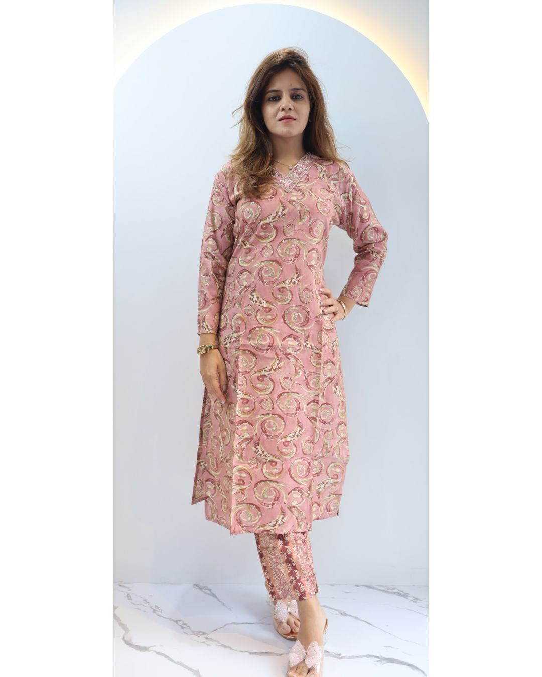 Pink 2 piece set Tunic Set