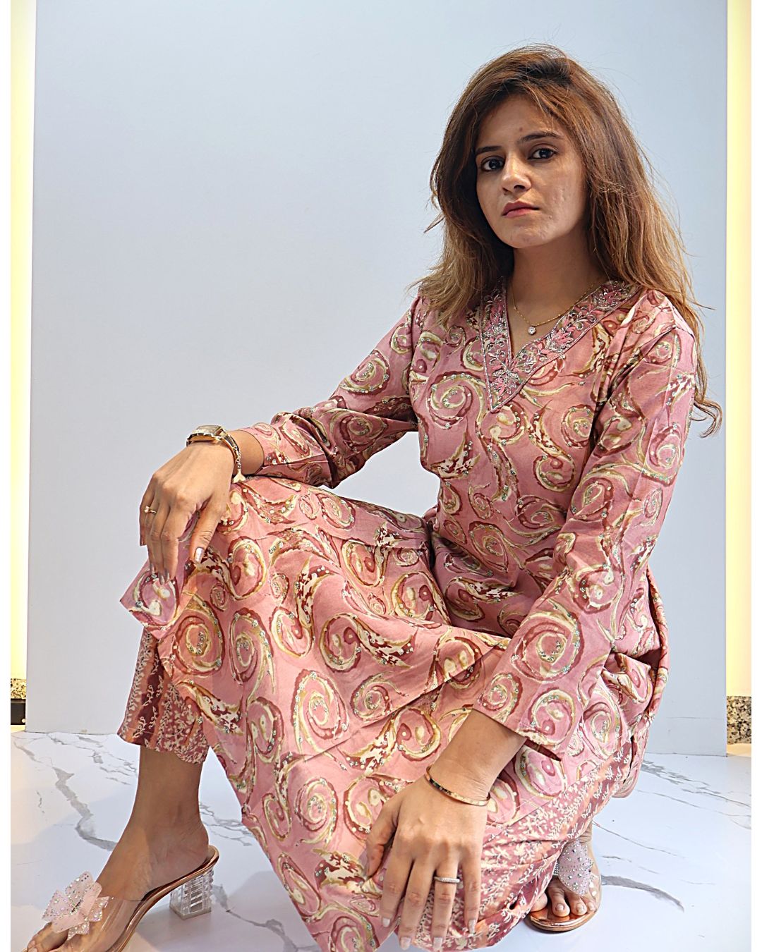 Pink 2 piece set Tunic Set