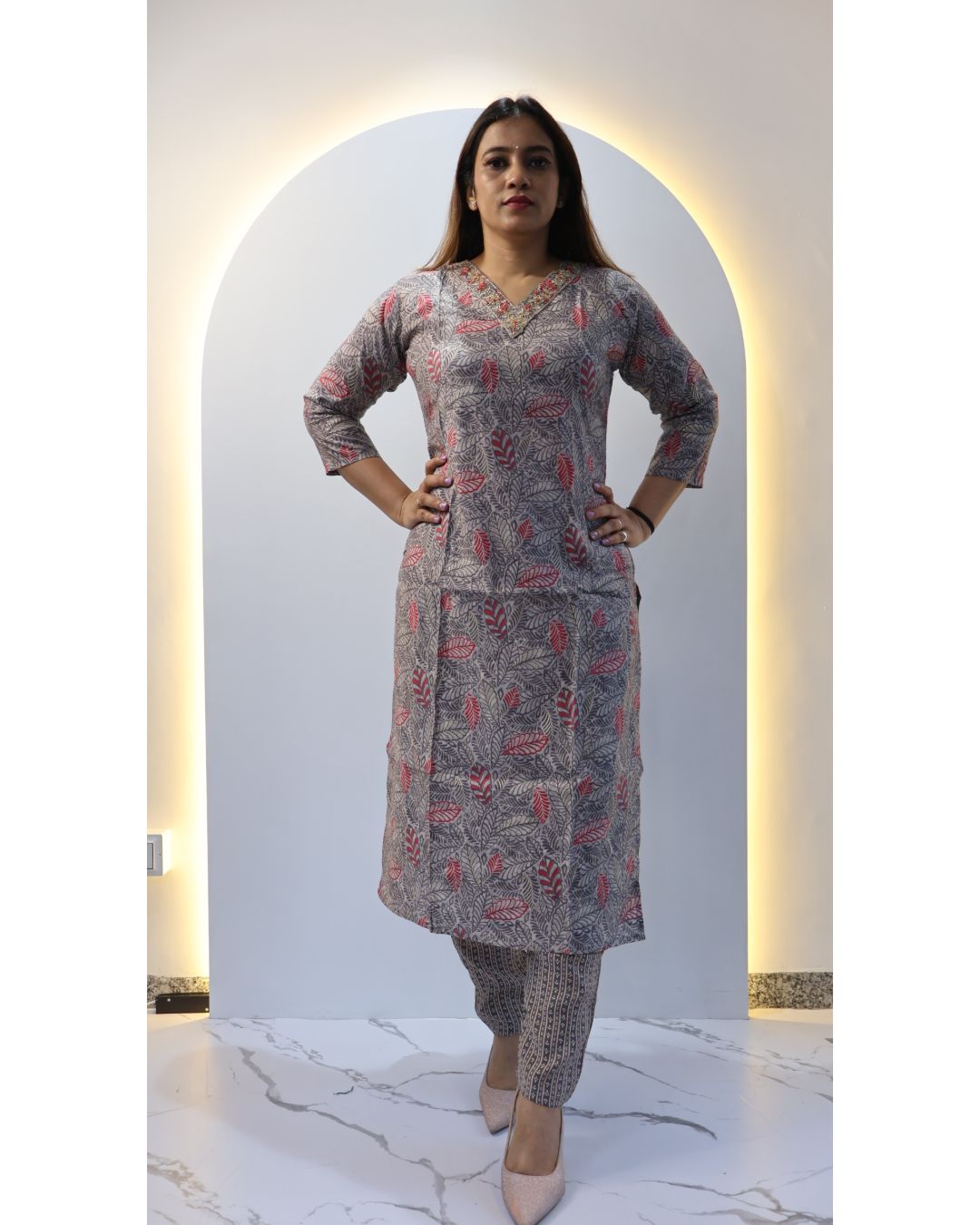 Grey 2 piece set Tunic Set