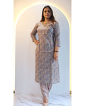 Grey Geometric piece set Tunic Set