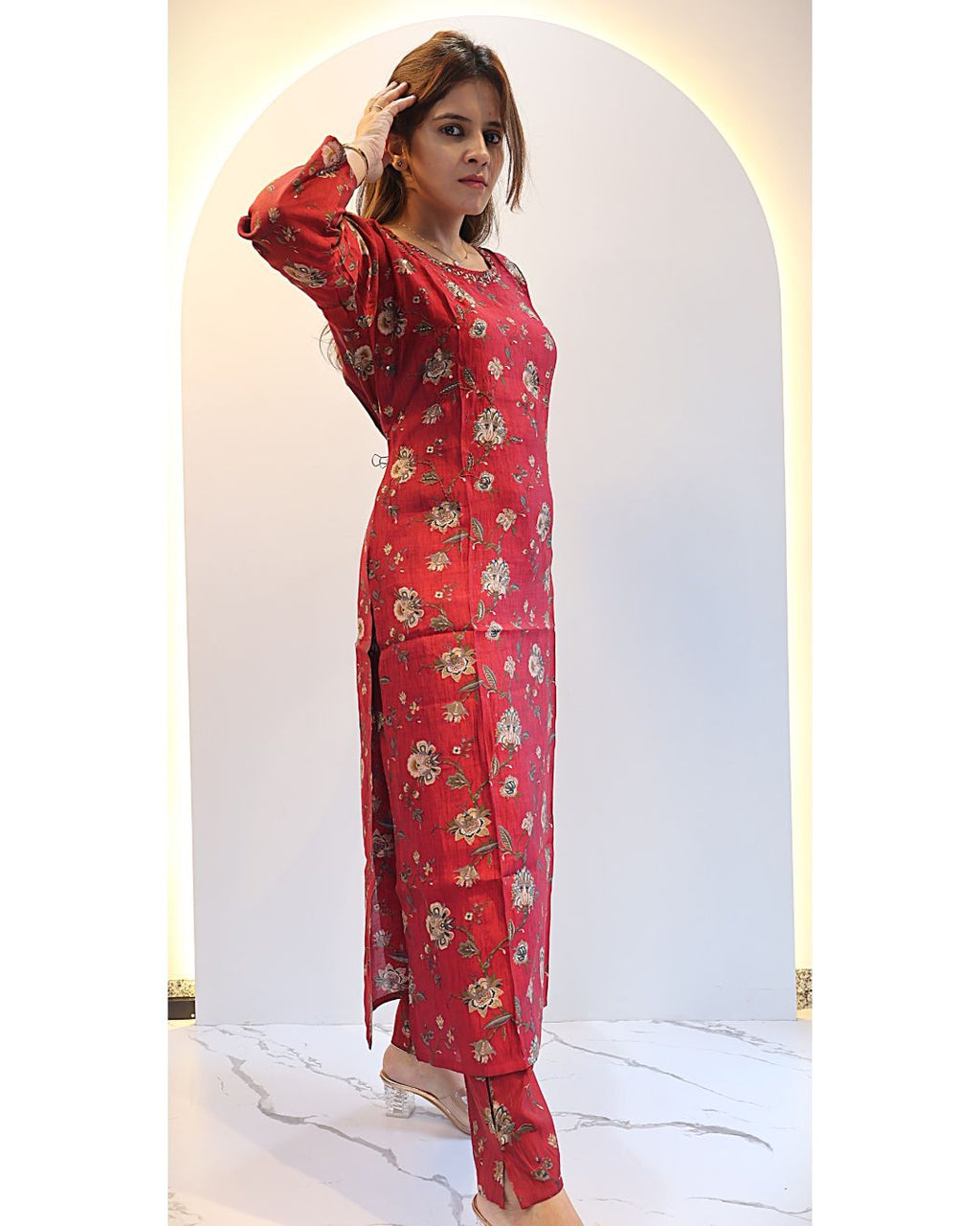 Red 2 piece set Tunic Set