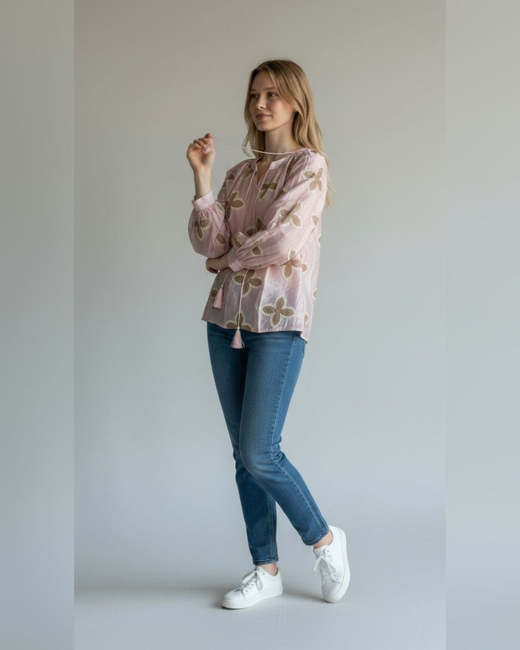 Collar Shirt with Thread Work