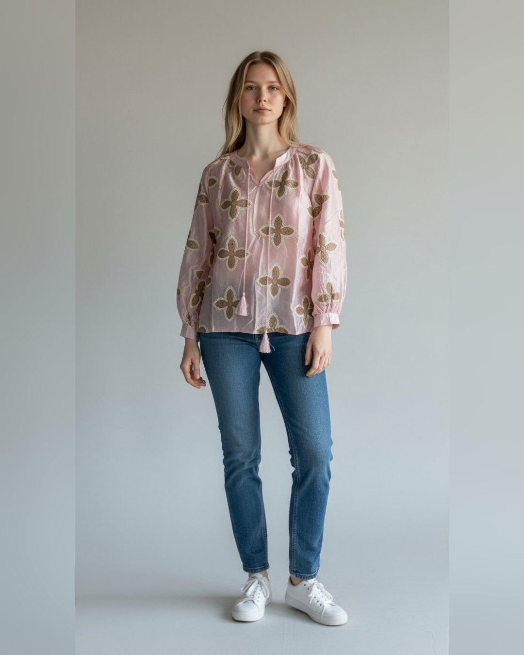 Collar Shirt with Thread Work